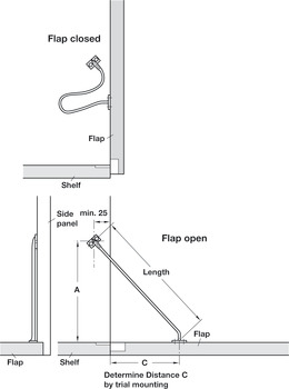 Flap Stay Flexible for Light-Weight Flaps Length 200 mm white - view 3