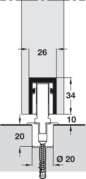Fitting Set for Folding Interior Doors Hawa-Variofold 80/H Top hung system Set 3 - Additional set with guide - view 5