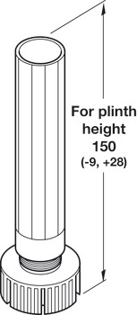 Plinth Foot+Shaft Tube 135mm Plastic Black - view 4