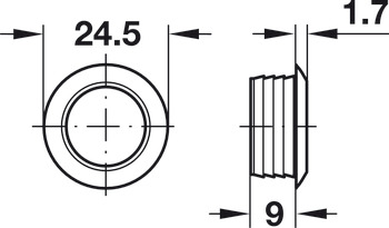 Mini Push-Lock Rosette for Push-Lock Knob nickel plated matt - view 2