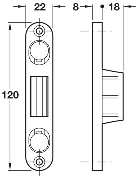 Hook Keep 120x22x8mm Steel Bright Zinc Plated - view 2