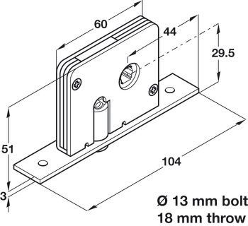 Deadbolt Locking System for Sliding Interior Doors Hawa 20-A Endfold Top hung system Concealed deadbolt lock