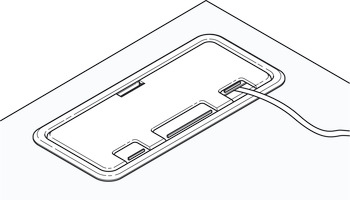 Cable Outlet Rect 98x242mm Plastic Grey - view 3