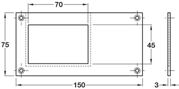 Card Frame 150 x 75 mm Stainless Steel or Aluminium Polished anodised aluminium - view 2