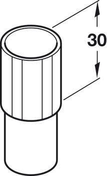 Plinth Shaft Extension 50mm Plastic Black - view 2