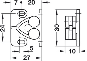 Twin Roller Catch Sprung Nylon Brown - view 2