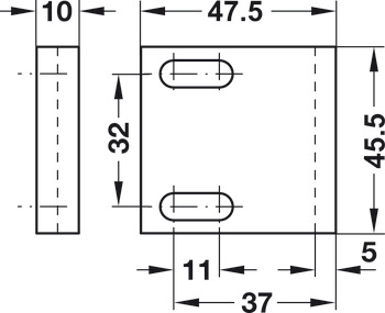 Striking Plate for Screw Fixing Plastic White - view 2