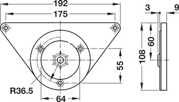 Mount Plate for D60/80mm Legs Zinc Alloy D.Grey - view 4