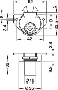 Symo3000 Roll Shut Mort Lock 22mm - view 3