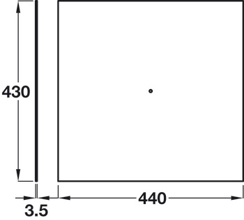 Template 430 x 440 mm Programma Cap Range PBA To aid installation of 980.77.314 in plasterboard wall Chipboard - view 2
