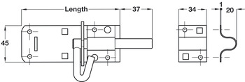 Brenton Pat Padlock Bolt 122x45mm Steel Black - view 2