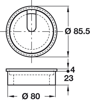 Cable Outlet 2prt D80x27mm Cherry Raw - view 2