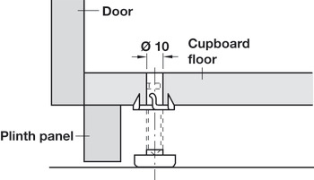 Plinth Adj Fit M8x45mm D23mm Galvanised Steel/Black - view 2
