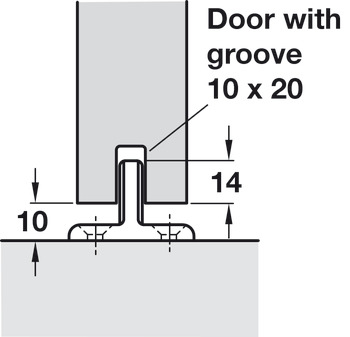 Fitting Set for Sliding Interior Doors Hawa-Junior 80/B (Modified) Top hung system for low headroom door For 1 door long bolt version - view 4