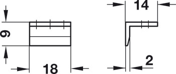 Angled Striking Plate for Furniture Bolt with Slot Nickel plated - view 2
