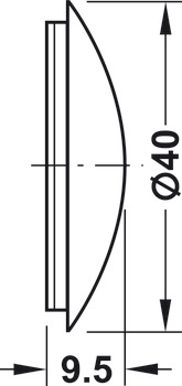 Wall Bumper D40x9.5mm Plastic White - view 2