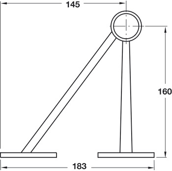 Railing Support Bracket with Angled Stem Bar Railing System For Ø 38-51 mm tubes Ø 38 mm polished chrome finish - view 2