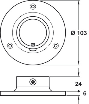 D51mm Wall Flange Socket D103mm PSS - view 2