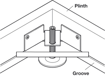 Plinth Adj w Bracket M10 150kg Galvanised Steel - view 3