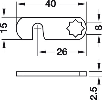 Hook cam for Symo cam lock 40 x 15 mm - view 2