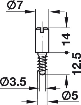 Locking Bolt for Espagnolette Locks with Wooden Screw Thread Eccentric polished nickel plated - view 3
