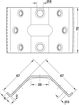Corner Brace for Attaching Table Legs to Table Frame Height 70 mm Steel Galvanized - view 3