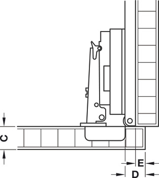 Accuride 1432 40mm Hinge Set-Overlay - view 4