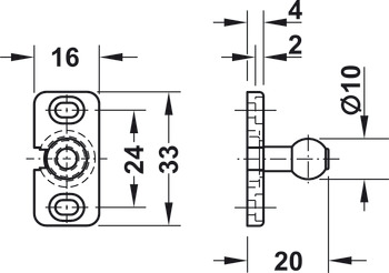 Pressure Catch for Screw Fixing Non-Magnetic Plastic Pull approx. 4 kg black - view 5