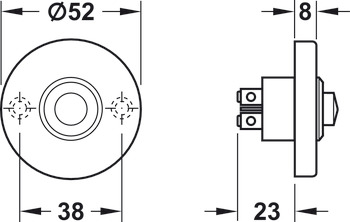 Bell Push Round Stainless Steel Satin - view 4