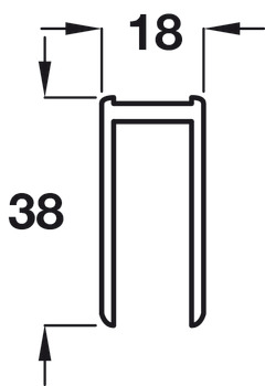 Headrail Cubicle Fittings for 12-13 mm Board Partitions Aluminium Satin anodised finish - view 2