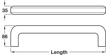 PBA ProCAP Hrz Rail D35x400mm Grey - view 2
