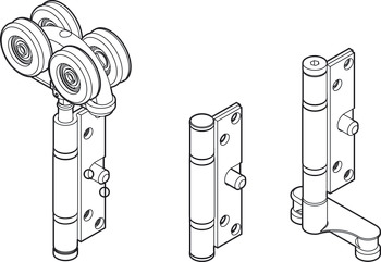 Intermediate Hanger Set for Folding Patio Doors Slido Fold 100-U Top hung end folding system Gold finish