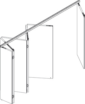 Fitting Set for Folding Interior Doors Hawa-Centerfold 80/H Top hung system Set 2 - Additional set without guide - view 4