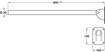 Nyma Style D35x800mm Hng Grb Rail PSS - view 2