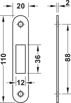 Hookbolt Lock Profile Cylinder Operated Startec For sliding doors Nickel plated - view 2