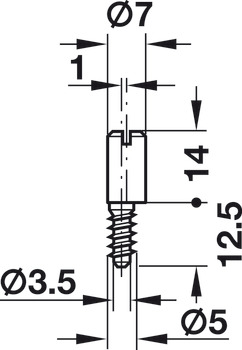 Locking Bolt for Espagnolette Locks with Wooden Screw Thread Eccentric polished nickel plated - view 4
