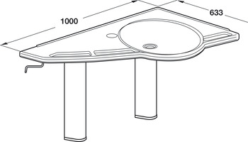 Support Washbasin Flexi Version Ropox Right hand version - view 3