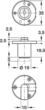 Inlaid Flap Lock D19mm MNP Differ - view 2