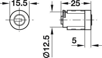 please look Pin tumbler cylinder with key Key change 001A right mounting - view 2