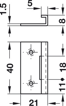 Angled striking plate for Symo push and turn lock galvanized - view 2