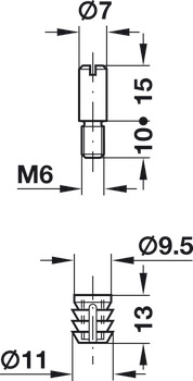 Locking Bolt+Socket M6 Eccentric Steel PNP - view 3