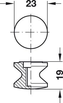 Push Lock Knob for 13-19 mm Door Thicknesses Matt nickel plated - view 4