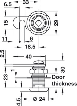 Cam Lock Case with Hook Cam Symo 3000 For combination with Symo cylinder removable core Closure direction B (C E H*) - view 2