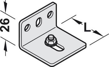 Side Fixing Mounting Bracket for Sliding Wooden and Glass Interior Doors Slido D-Line11 Top hung system Galvanized steel length 36 mm - view 2