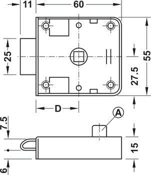Spring Rim Lock wo Latch BS30mm LH/RH - view 2