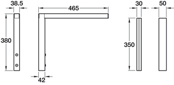Worktop Bracket Ropox White finish - view 2