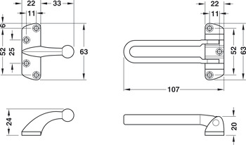 Startec Security Door Restrictor Zinc Alloy CP - view 2