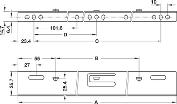 2109/2132/3732/3832 Bkt Bright Zinc Plated 500mm - view 2