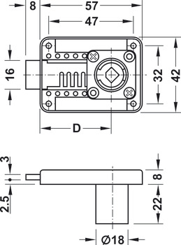 Symo3000 Ddbolt Rim Lock 18/15-40mm UH - view 2