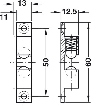 Twin Ball Catch 60mm Brass - view 2